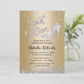 Invitation Sweet 16 Modern Gold & Silver Girl 16e anniversair (Debout devant)
