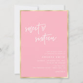 Invitation Sweet 16 Modern Script Gold Blush Pink Anniversair (Devant)
