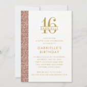 Invitation Sweet 16 Moderne Elégant Rose Parties scintillant  (Devant)