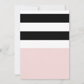 Invitation Sweet 16 Moderne Rose Black & White Stripes Party (Dos)