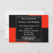 Invitation Sweet 16 Noir Rouge (Dos)