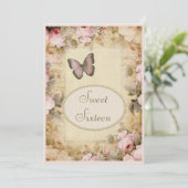 Invitation Sweet 16 notes sur le papillon et la musique des R (Debout devant)