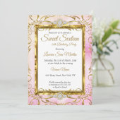 Invitation Sweet 16 Or rose diamant photo Anniversaire fête (Debout devant)