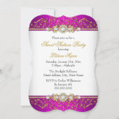 Invitation Sweet 16 Or rose Diamond Glamor Anniversaire (Dos)