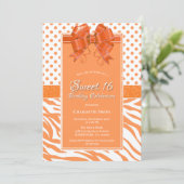 Invitation Sweet 16 Orange et White Party (Debout devant)