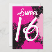 Invitation Sweet 16 Paint Splatter Photo Anniversaire Invitat (Dos)