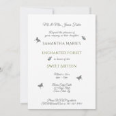 Invitation Sweet 16 Papillons Fleurs de Forêt Enchantées (Dos)