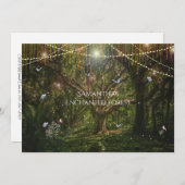 Invitation Sweet 16 Papillons Fleurs de Forêt Enchantées (Devant / Derrière)