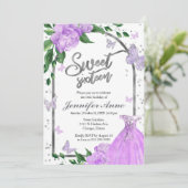 Invitation Sweet 16 Papillons Lavande Gown (Debout devant)