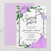 Invitation Sweet 16 Papillons Lavande Gown (Devant / Derrière)