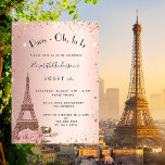 Invitation Sweet 16 Paris rose or Eiffel tour luxe<br><div class="desc">Une invitation moderne, élégante et glamour pour un Sweet 16, 16e anniversaire, thème parisien. Un arrière - plan métallique à l'aspect faux rose d'or avec des étincelles de parties scintillant et la tour Eiffel avec quelques fleurs. Le nom est écrit avec un script de style moderne écrit à la main....</div>