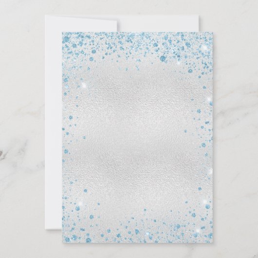 Invitation Sweet 16 parties scintillant bleu clair argenté (Dos)