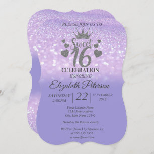 Invitation Sweet 16 Parties scintillant Bokeh Ombre, Parties 