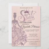 Invitation Sweet 16 Parties scintillant Bokeh Ombre, Robe de (Devant)