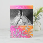 Invitation Sweet 16 Parties scintillant de fin d'année Feuill (Debout devant)