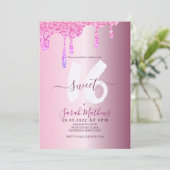 Invitation Sweet 16 Parties scintillant gouttes rose métal An (Debout devant)