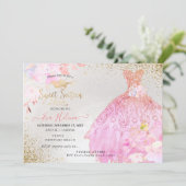 Invitation Sweet 16 Parties scintillant Gown Ombre Gold Invit (Debout devant)