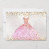 Invitation Sweet 16 Parties scintillant Gown Ombre Gold Invit (Dos)