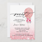 Invitation Sweet 16 Parties scintillant rose Anniversaire Inv (Devant)
