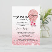 Invitation Sweet 16 Parties scintillant rose Anniversaire Inv (Debout devant)