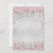 Invitation Sweet 16 parties scintillant rose argent gouttes d (Dos)
