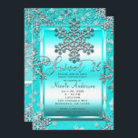 Invitation SWEET 16 Parties scintillant Turquoise Glam Winter<br><div class="desc">Parties scintillant Turquoise de 16 parties SWEET Glam Winter Snowflakes Invitations.</div>