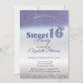 Invitation Sweet 16 Parties scintillant violet Bokeh Ombre, P (Devant)
