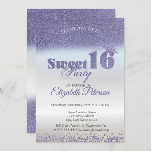 Invitation Sweet 16 Parties scintillant violet Bokeh Ombre, P