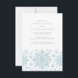 Invitation Sweet 16 Party Bleu blanc Snowflake hiver<br><div class="desc">Des flocons de neige bleu très élégants créent une jolie bordure le long du fond de cette invitation à l'anniversaire adulte. Moderne et minimaliste,  le design est ouvert et aéré. L'esthétique contemporaine plaira à tous les âges.</div>
