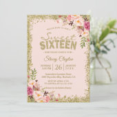 Invitation Sweet 16 Party - Blush Pink Gold Parties scintilla (Debout devant)