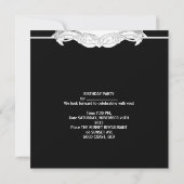 Invitation Sweet 16 Party Élégant noir blanc léopard (Dos)