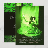 INVITATION SWEET 16 PARTY, EMERALD VERT NOIR DOMMASK (Devant / Derrière)