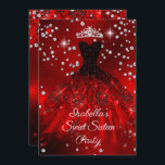 Invitation Sweet 16 Party Robe rouge étincelante TIARA<br><div class="desc">Élégante jolie Soirée 16. Robe rouge tiara parties scintillant fête d'anniversaire. Customisez avec vos propres détails et votre âge. Modèle pour n'importe quel âge Anniversaire, Sweet 16, 16ème, Quinceanera 15ème, 18ème, 20ème, 21ème, 30ème, 40ème, 50ème, 60ème, 70ème, 80ème, 90, 100ème, Produit fabuleux pour les femmes adultes, ados .. Tous les...</div>