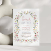 Invitation Sweet 16 Pastel Floral Meadow Birthday Party