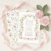 Invitation Sweet 16 Pastel Floral Meadow Birthday Party