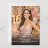 Invitation Sweet 16 photo (Devant)