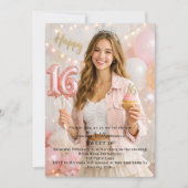 Invitation Sweet 16 photo birthday (Devant)