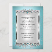 Invitation Sweet 16 Photo Blue Silver Diamond Jewel Party (Dos)