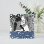 Invitation Sweet 16 Photo Image Denim Diamonds (Debout devant)