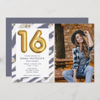 Invitation Sweet 16 Photo Seizième fête d'anniversaire