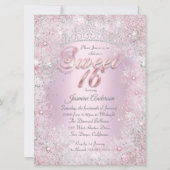 Invitation Sweet 16 Pink Silver Winter Wonderland Tiara (Devant)