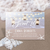 Invitation Sweet 16 Plage Starfish String Lights & Lanterns