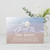 Invitation Sweet 16 Plage Thème Starfish & Sand Dollar (Debout devant)