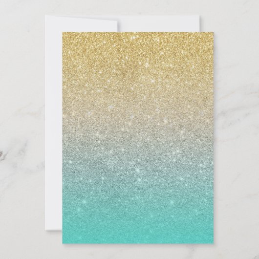 Invitation Sweet 16 Plage tropicale Palm Tree Or moderne (Dos)