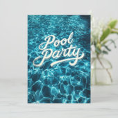 Invitation Sweet 16 Pool Party Blue Water Bulles (Debout devant)
