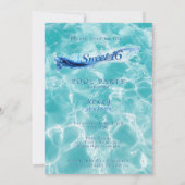 Invitation Sweet 16 Pool Party Blue Water Bulles (Dos)