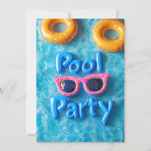 Invitation Sweet 16 Pool Party Pink Lunettes de soleil Jaune 