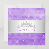 Invitation Sweet 16 Purple Parties scintillant Bijoux en arge (Devant)