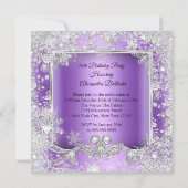 Invitation Sweet 16 Purple Silver Tiara Winter Wonderland (Dos)