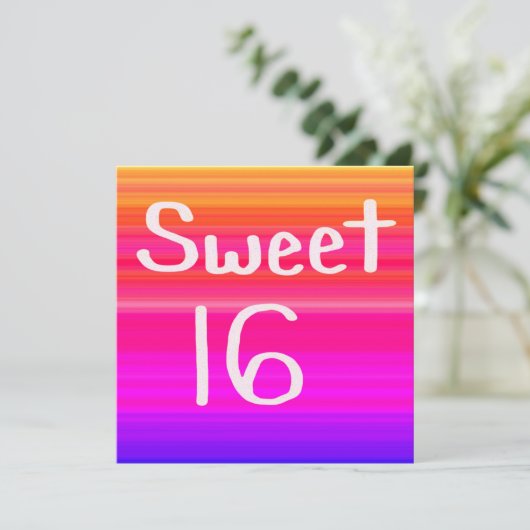 Invitation Sweet 16 Rainbow (Debout devant)